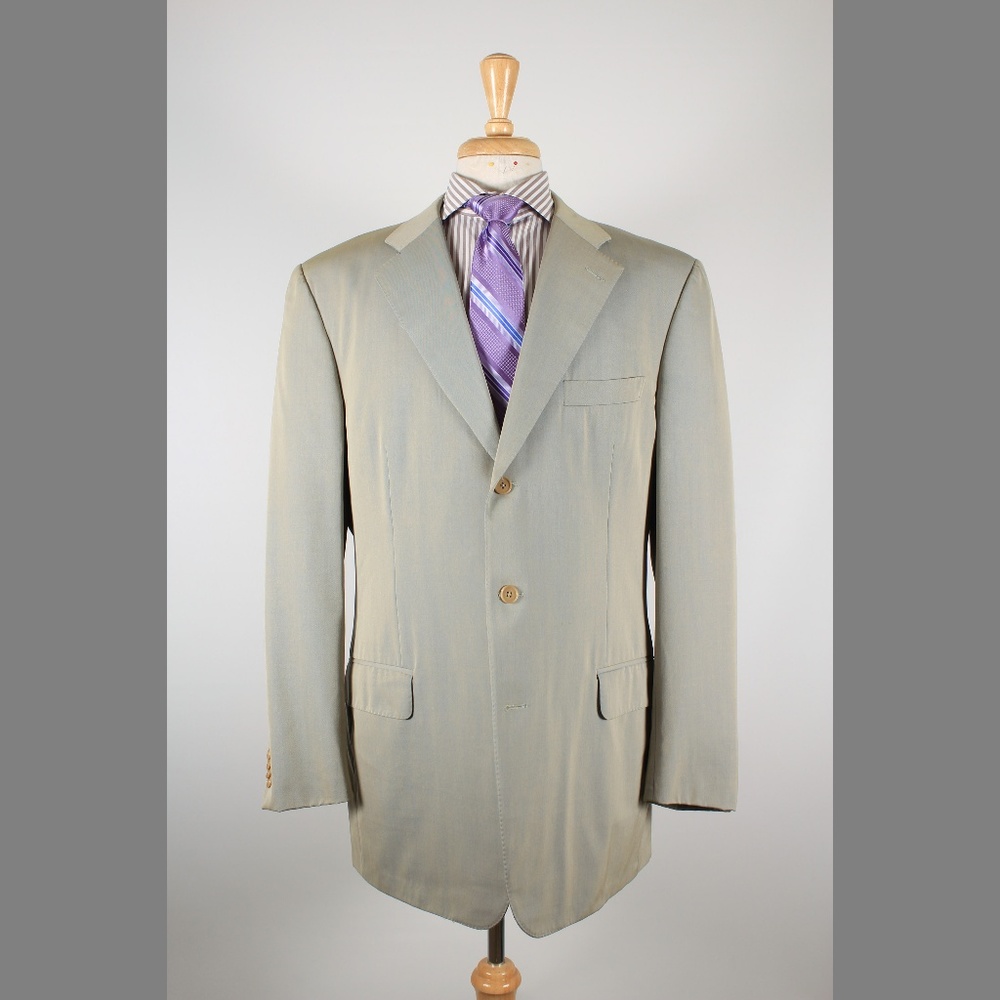 #ErmenegildoZegna 54/44L Beige 3B Sport Coat 55-O
